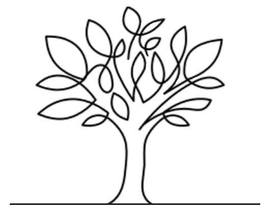 a line drawing of a tree
        with leaves